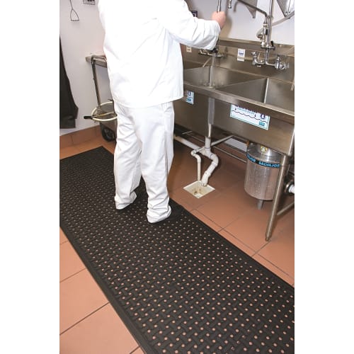 M+A Matting® Comfort Flow Mat, 4x6, 3/8in Thickness, Black
